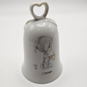 Precious Moments October Birthday Bell Enesco Collection 1985 Porcelain Girl‎